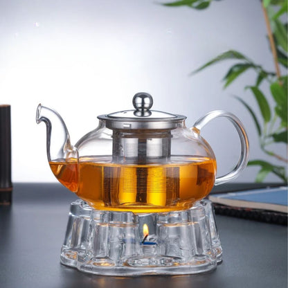 Théière en verre avec infuseur inox résistant à la chaleur