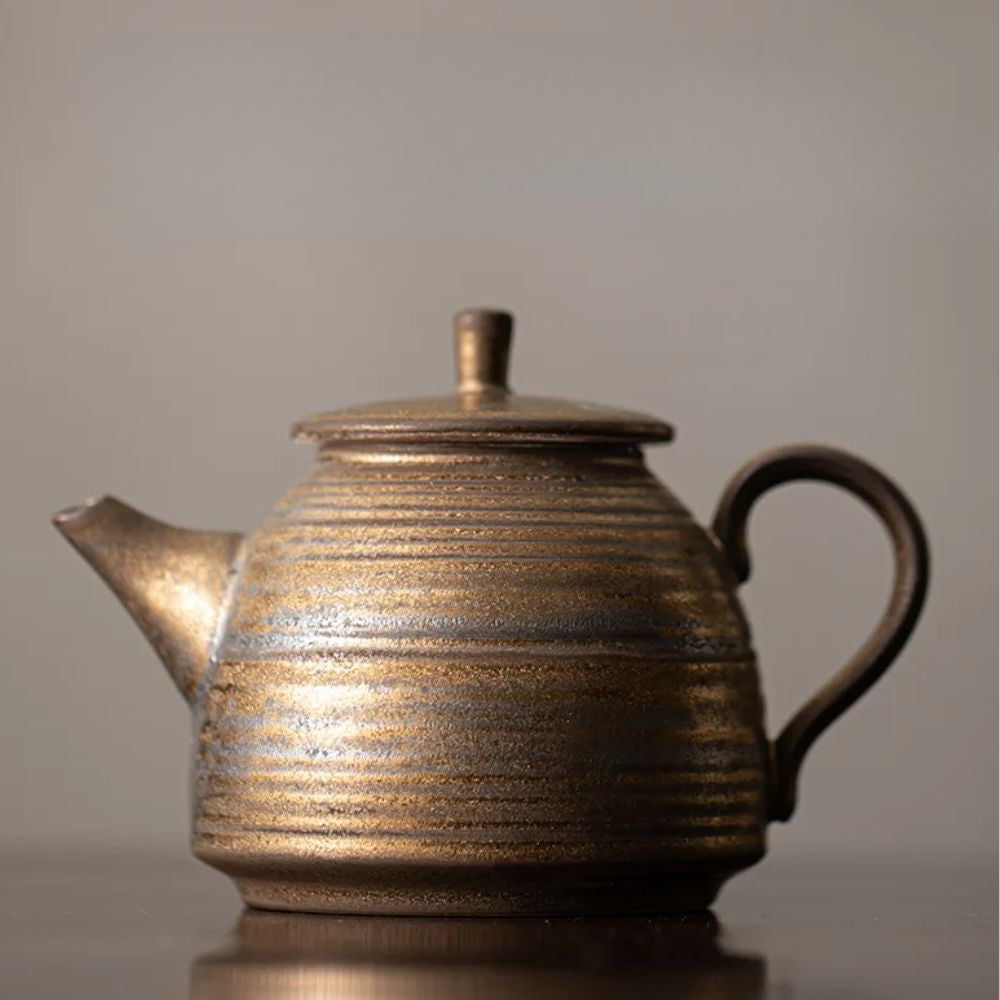 Théière japonaise en céramique émaillée artisanale