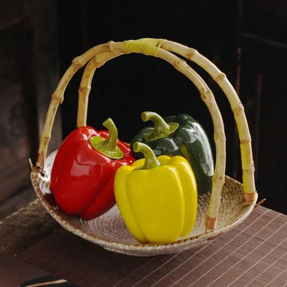 Boîte à thé en céramique forme piment ou fraise