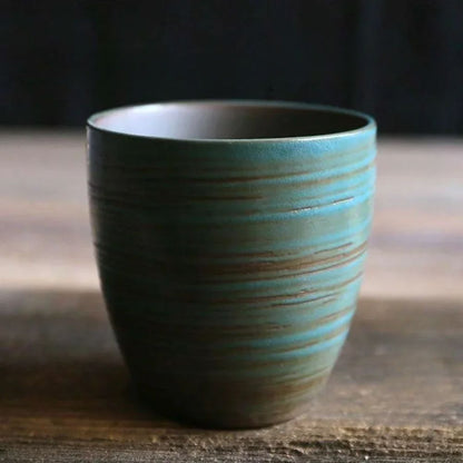 Tasse à thé en grès craquelé peint à la main style vintage zen