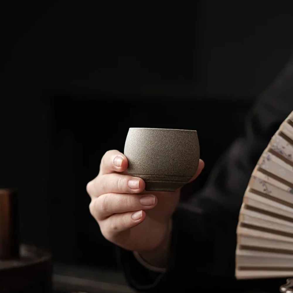 Tasse à thé japonaise grès artisanal style ancien