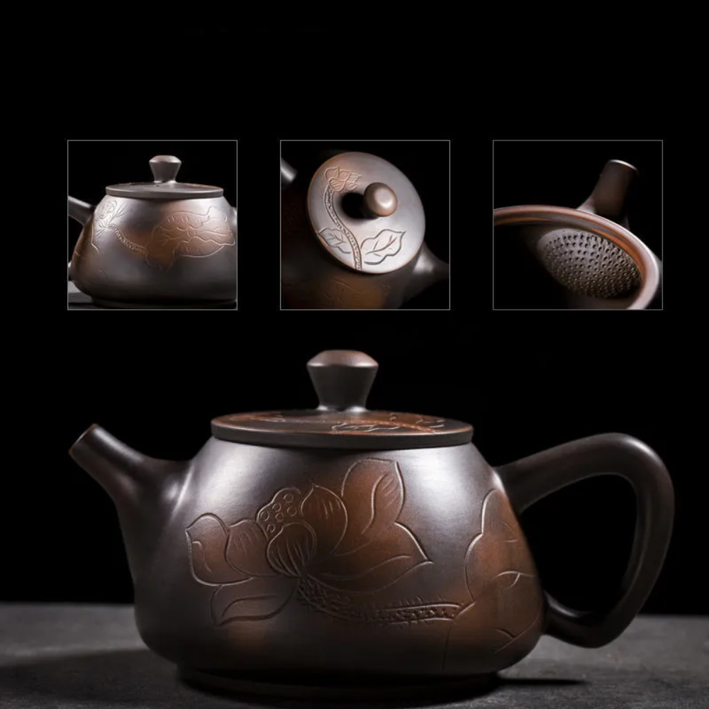 Théière artisanale en poterie violette de Jianshui pour Gong Fu Cha