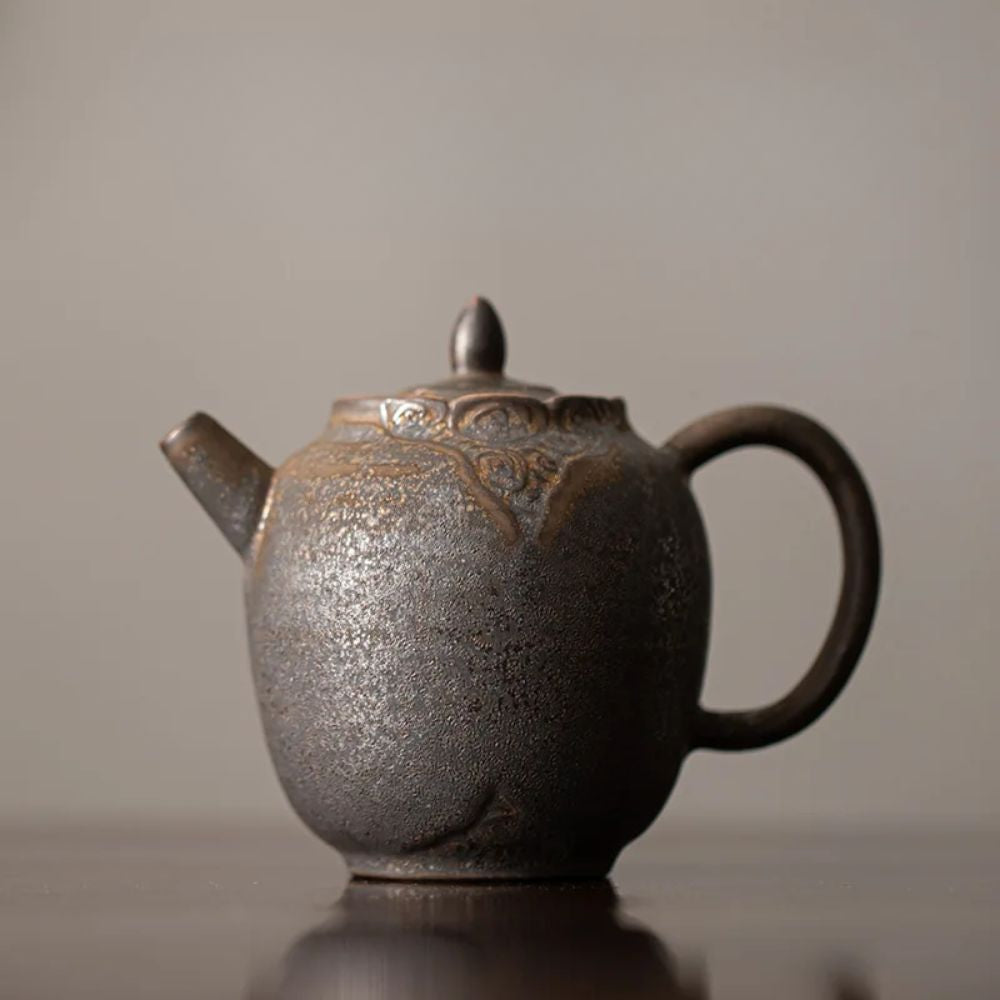 Théière japonaise en céramique émaillée artisanale