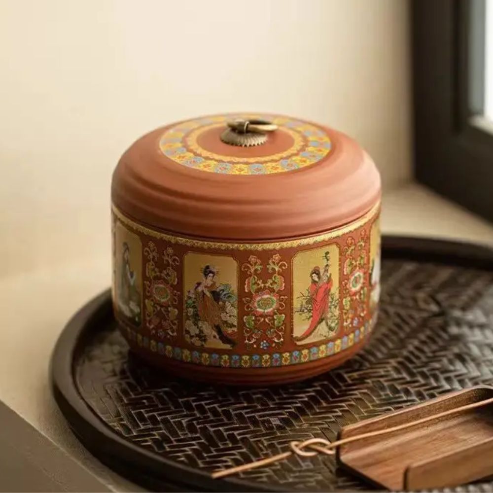 Boîte à thé en argile violette pot hermétique de voyage