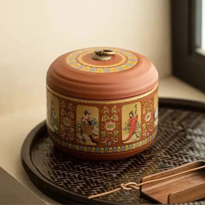 Boîte à thé en argile violette pot hermétique de voyage