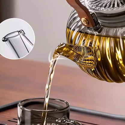Théière en verre avec filtre vapeur design transparent