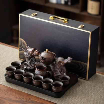 Service à thé Kung Fu en porcelaine émaillée