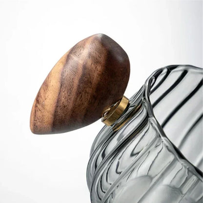 Tasse à thé en verre borosilicate avec anse bois