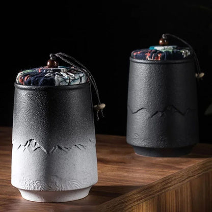 Boîte à thé en céramique vintage étanche artisanale