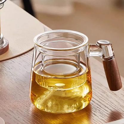 Tasse à thé en verre borosilicate avec infuseur couvercle