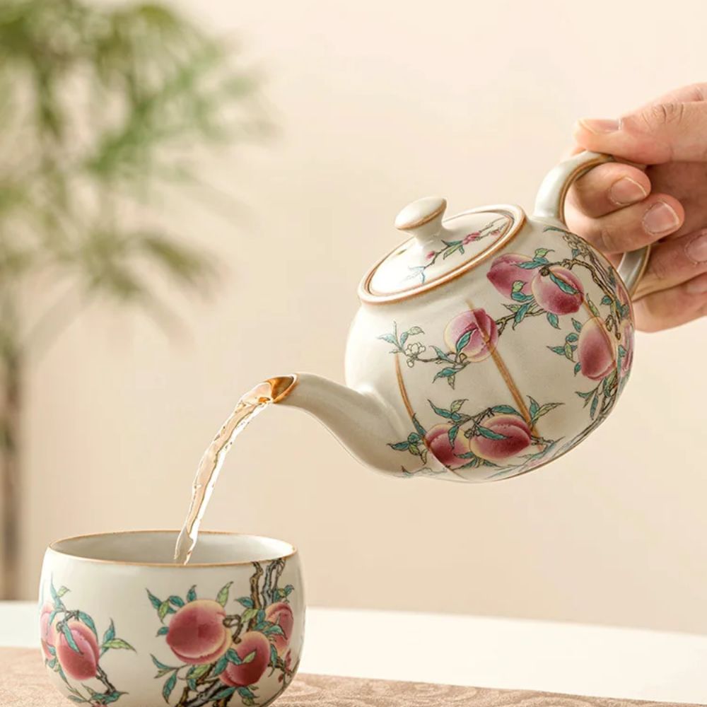 Théière artisanale japonaise rose