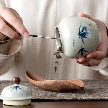 Boîte à thé en argile bocal hermétique fait main