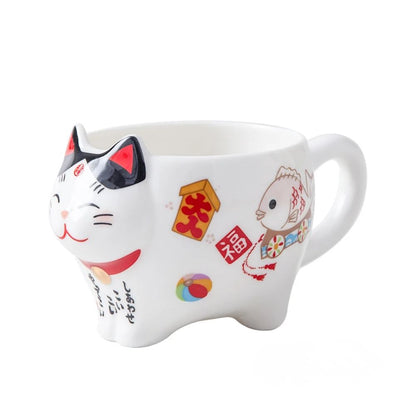Service à thé japonais Maneki Neko en porcelaine