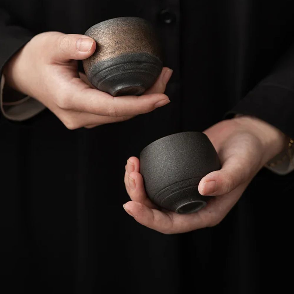 Tasse à thé japonaise grès artisanal style ancien