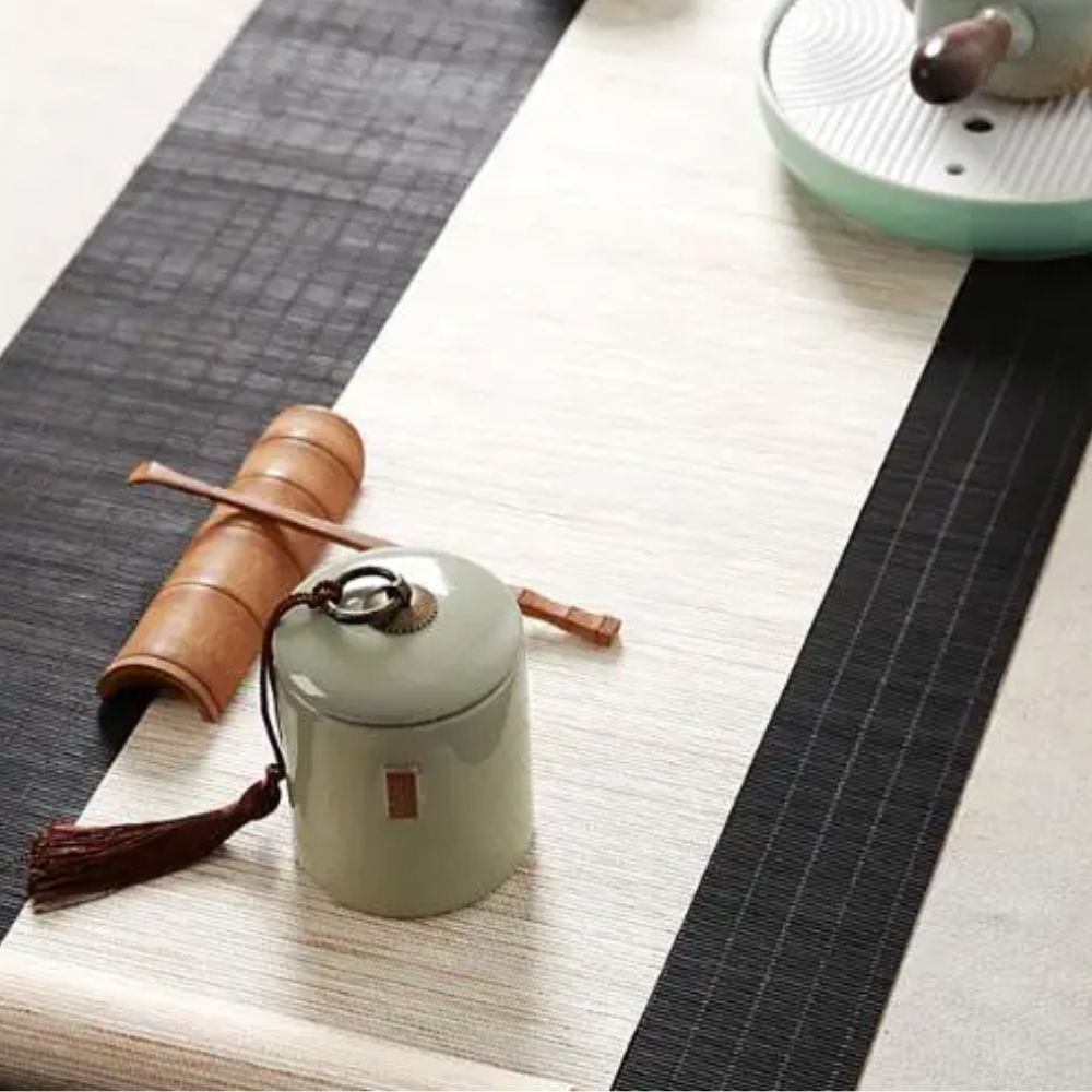 Boîte à thé en céramique avec couvercle bocal de rangement déco