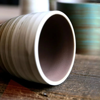 Tasse à thé en grès craquelé peint à la main style vintage zen