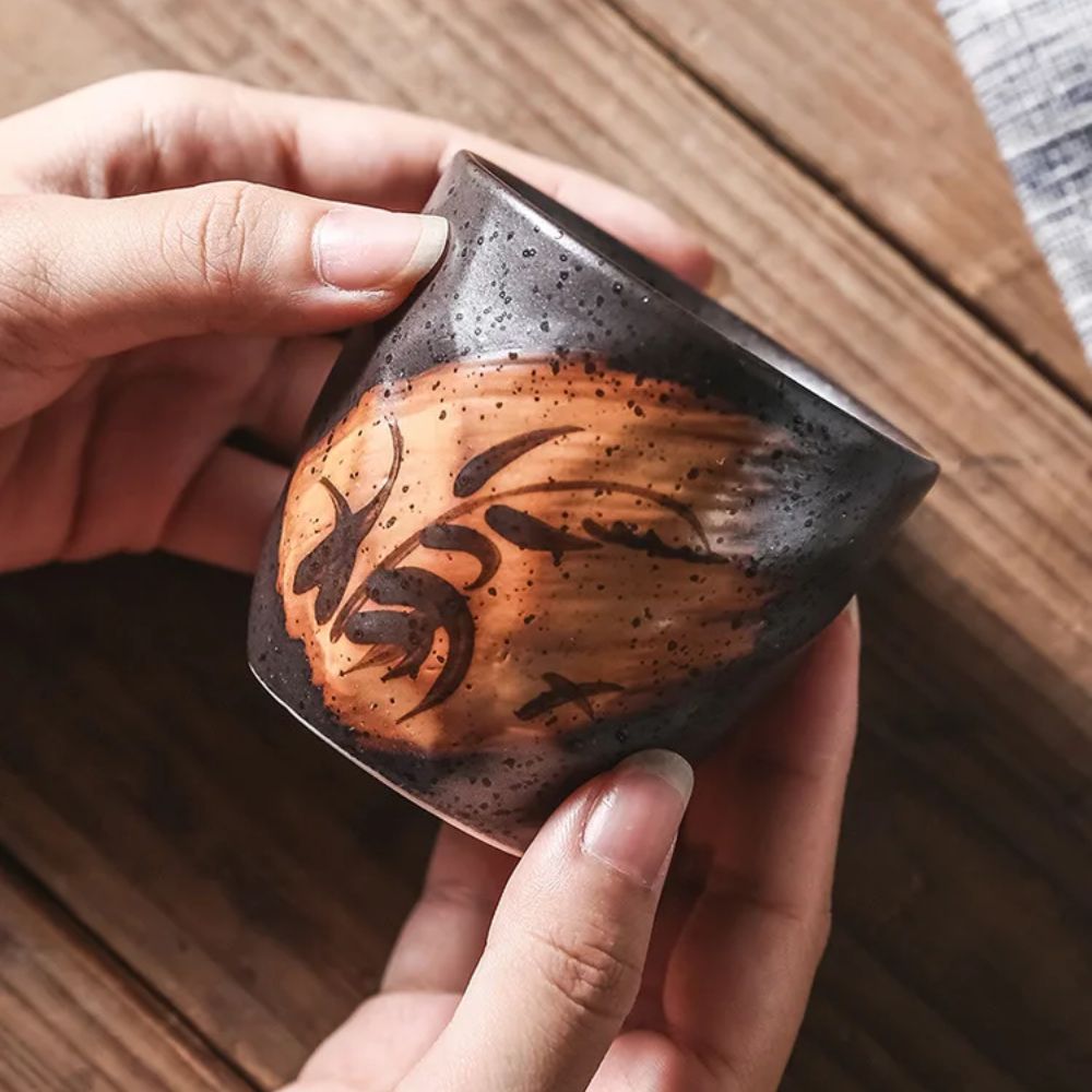 Tasse à thé japonaise en céramique florale