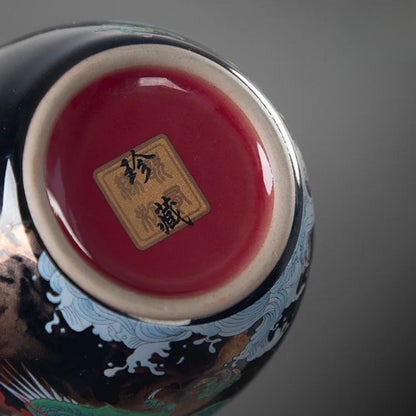 Tasse à thé chinoise Dragon en verre émaillé