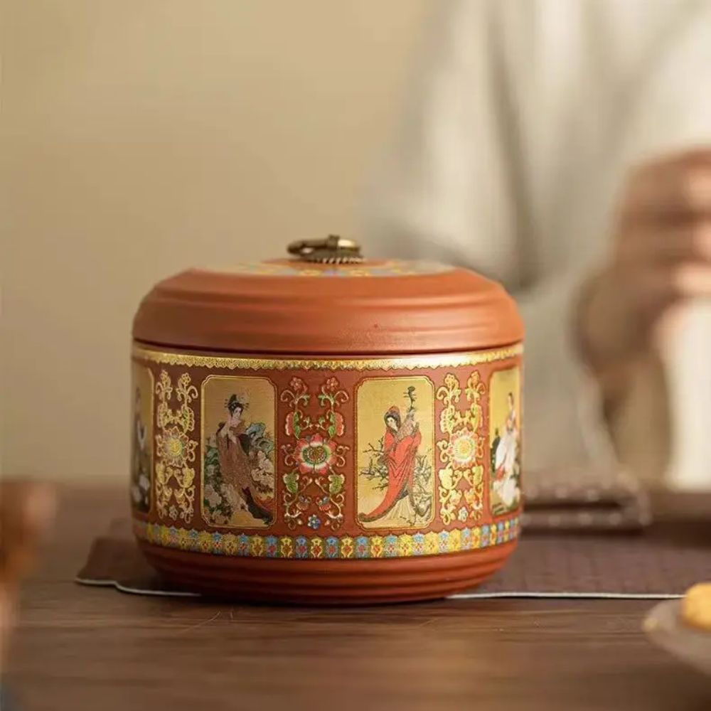 Boîte à thé en argile violette pot hermétique de voyage