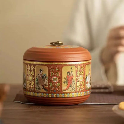 Boîte à thé en argile violette pot hermétique de voyage