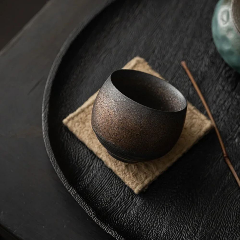 Tasse à thé japonaise grès artisanal style ancien
