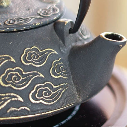Théière en fonte japonaise émaillée motif nuage