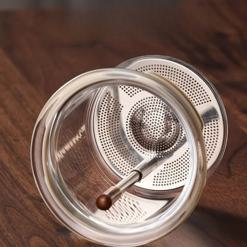 Théière en verre avec filtre couvercle magnétique