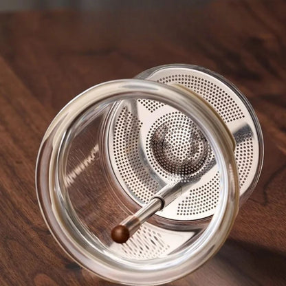 Théière en verre avec filtre couvercle magnétique