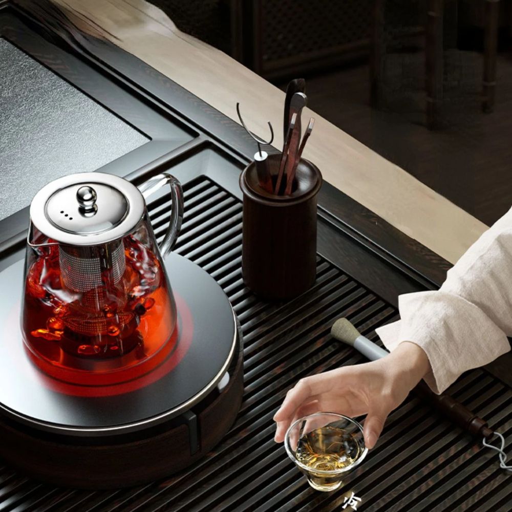 Théière en verre borosilicate avec filtre inox intégré