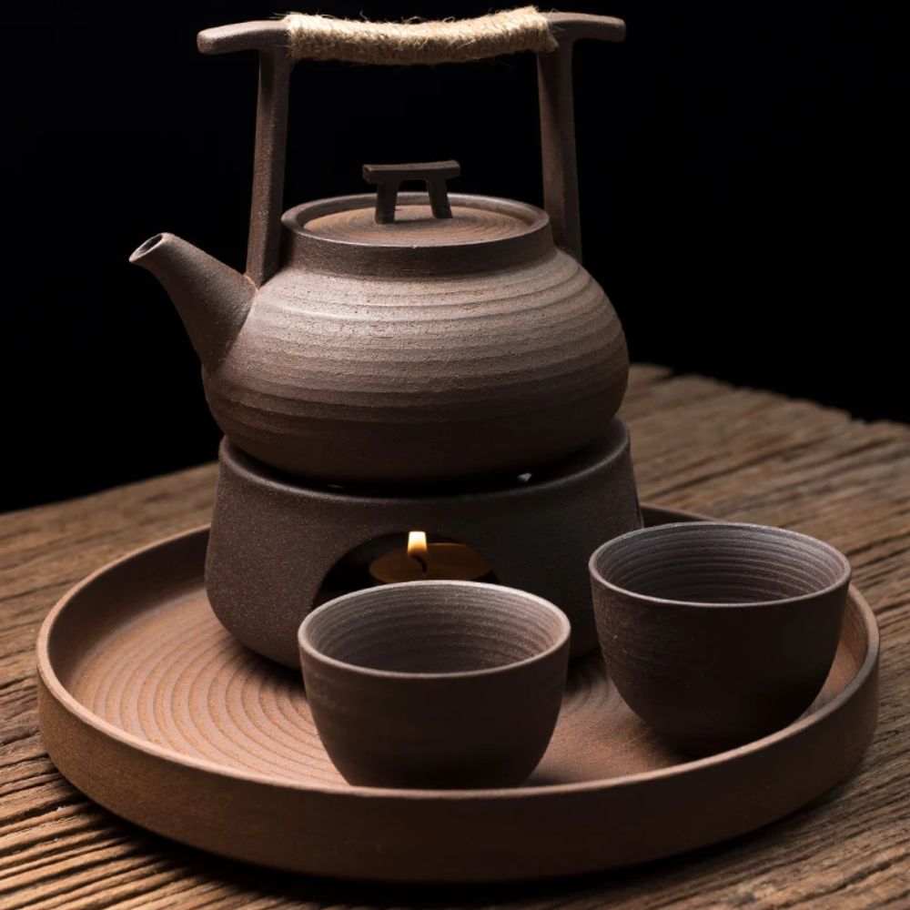 Théière en céramique artisanale style japonais