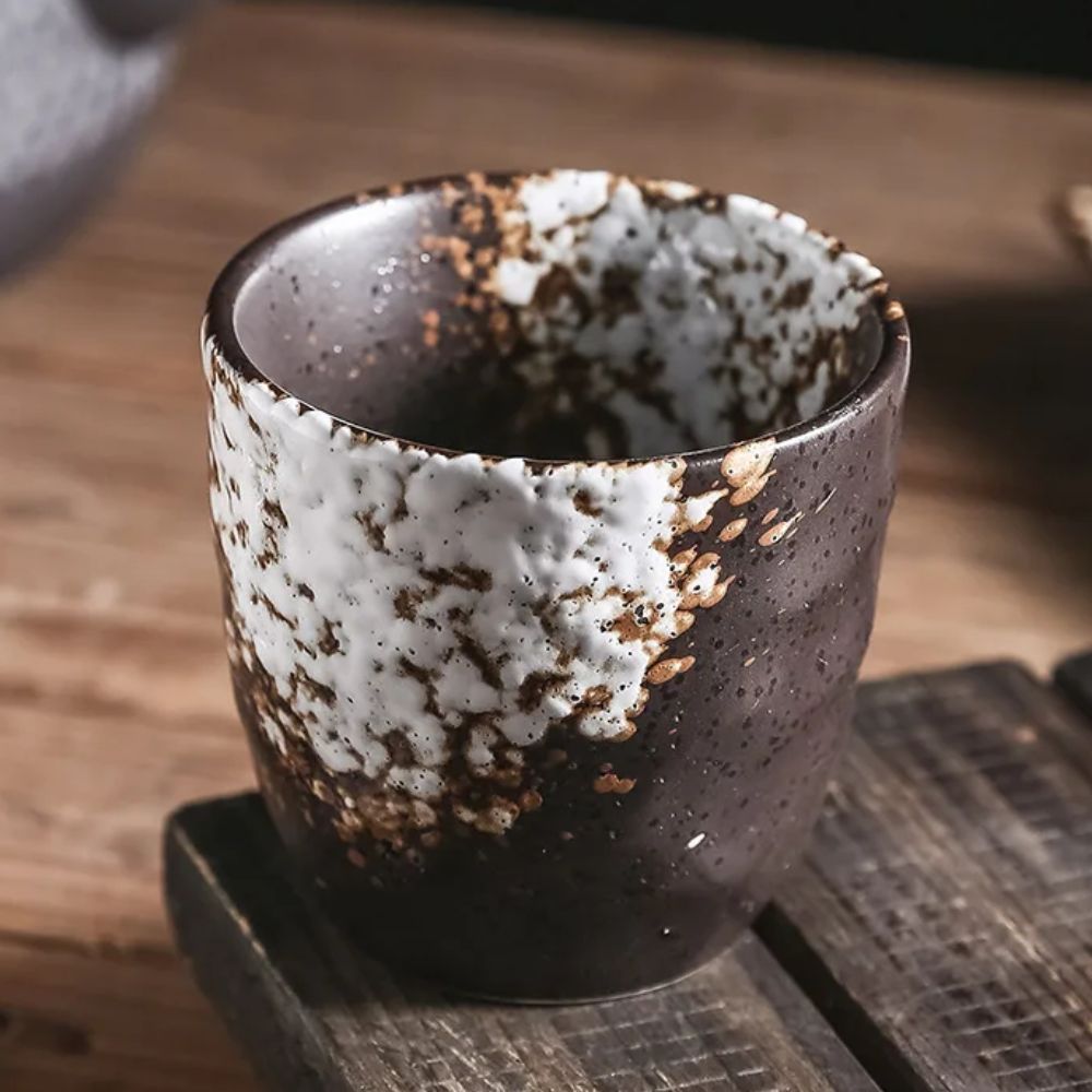 Tasse à thé japonaise en céramique florale