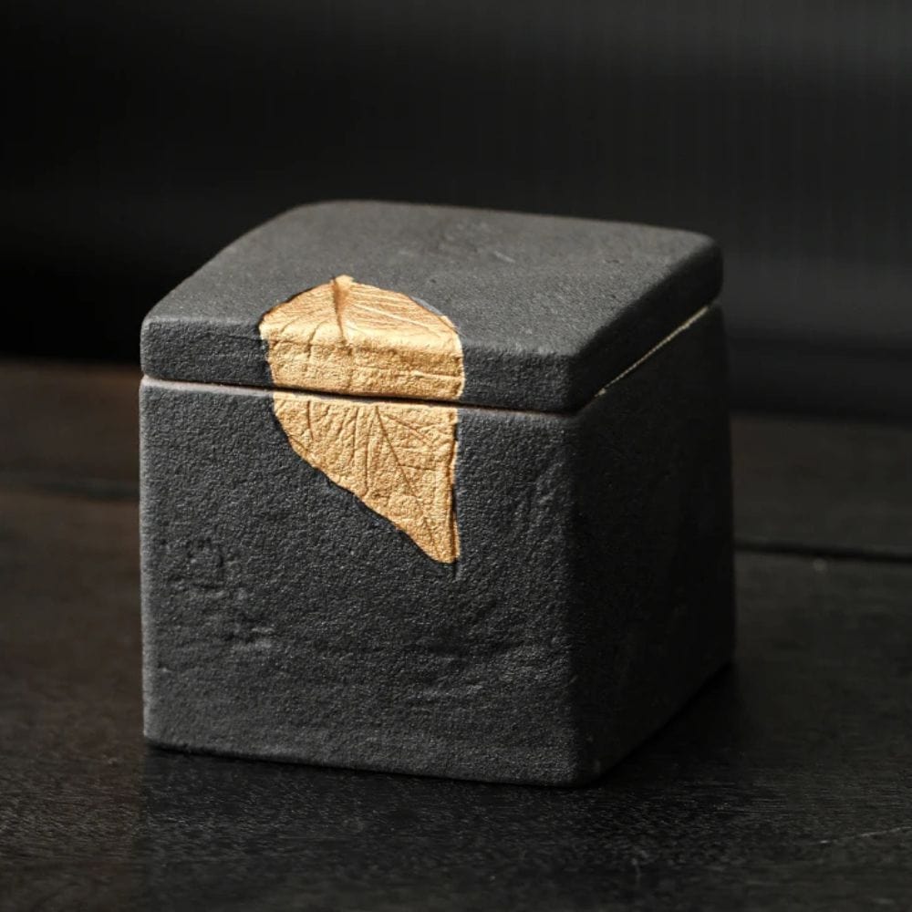 Boîte à thé carrée en céramique bocal hermétique vintage 350 ml