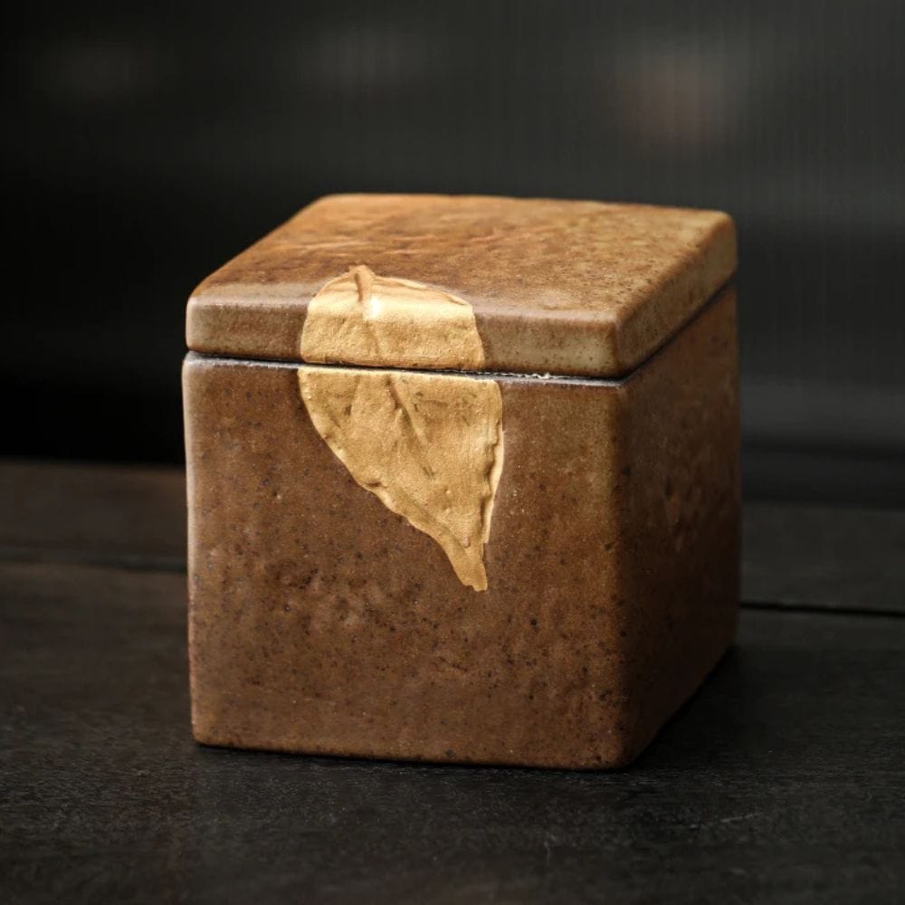 Boîte à thé carrée en céramique bocal hermétique vintage 350 ml