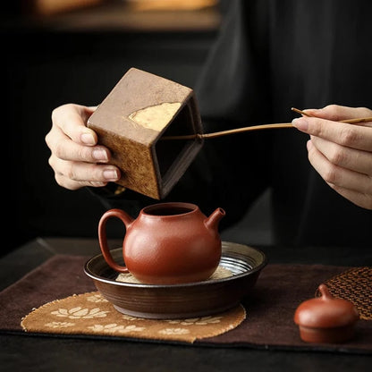 Boîte à thé carrée en céramique bocal hermétique vintage 350 ml