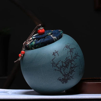 Boîte à thé en argile pot hermétique en terre