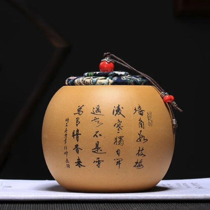 Boîte à thé en argile pot hermétique en terre