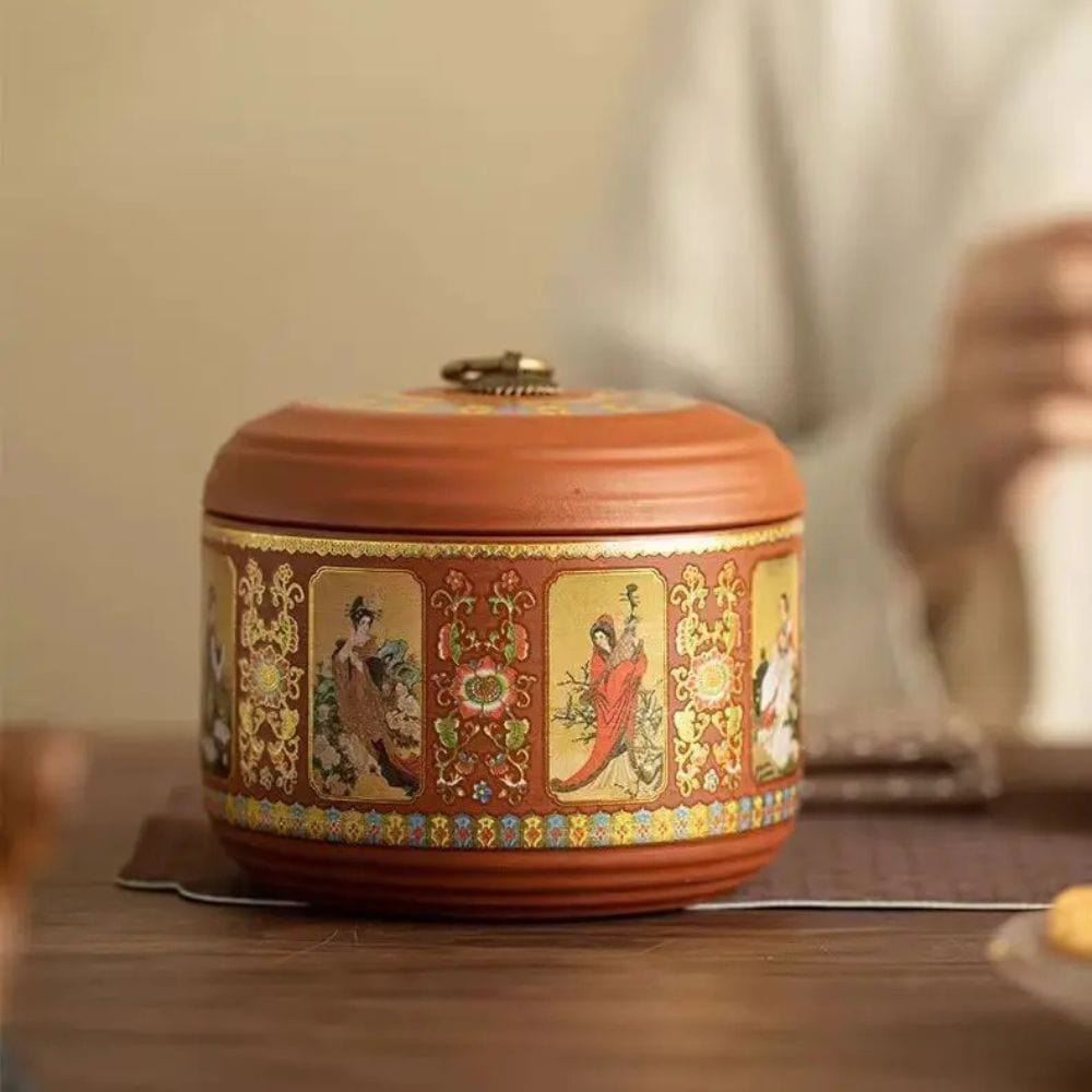 Boîte à thé en argile violette pot hermétique de voyage