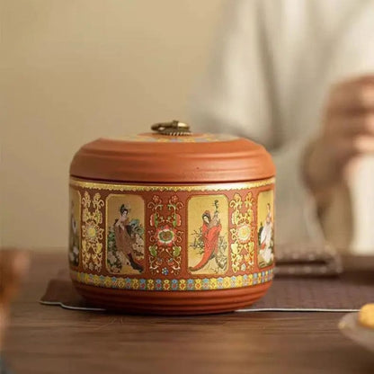 Boîte à thé en argile violette pot hermétique de voyage