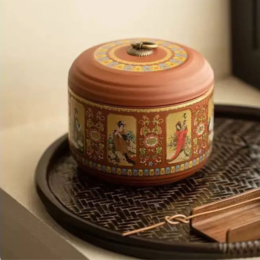 Boîte à thé en argile violette pot hermétique de voyage