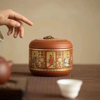 Boîte à thé en argile violette pot hermétique de voyage