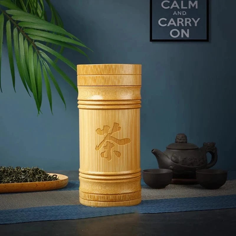 Boîte à thé en bambou sculpté 4 tailles disponibles