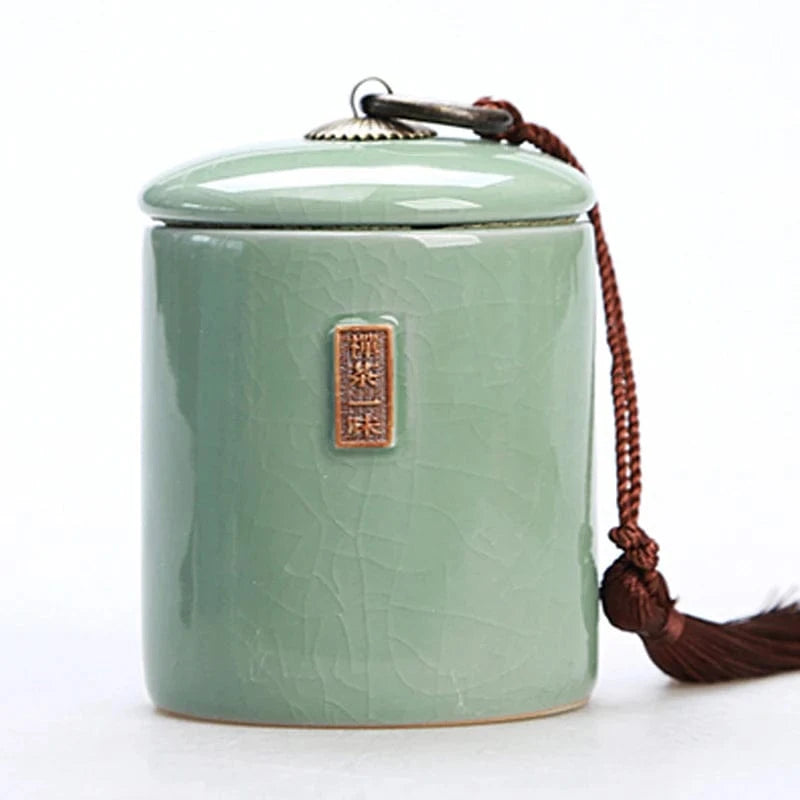 Boîte à thé en céramique avec couvercle bocal de rangement déco