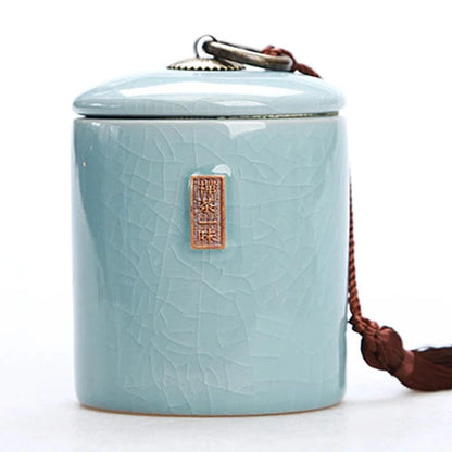 Boîte à thé en céramique avec couvercle bocal de rangement déco