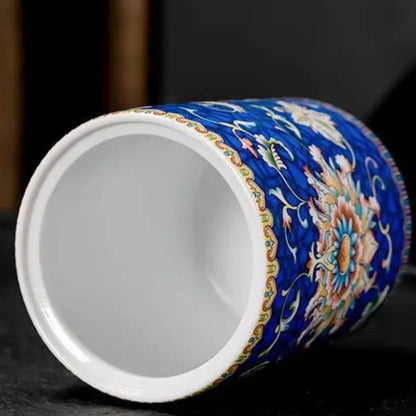 Boîte à thé en céramique avec couvercle style européen raffiné