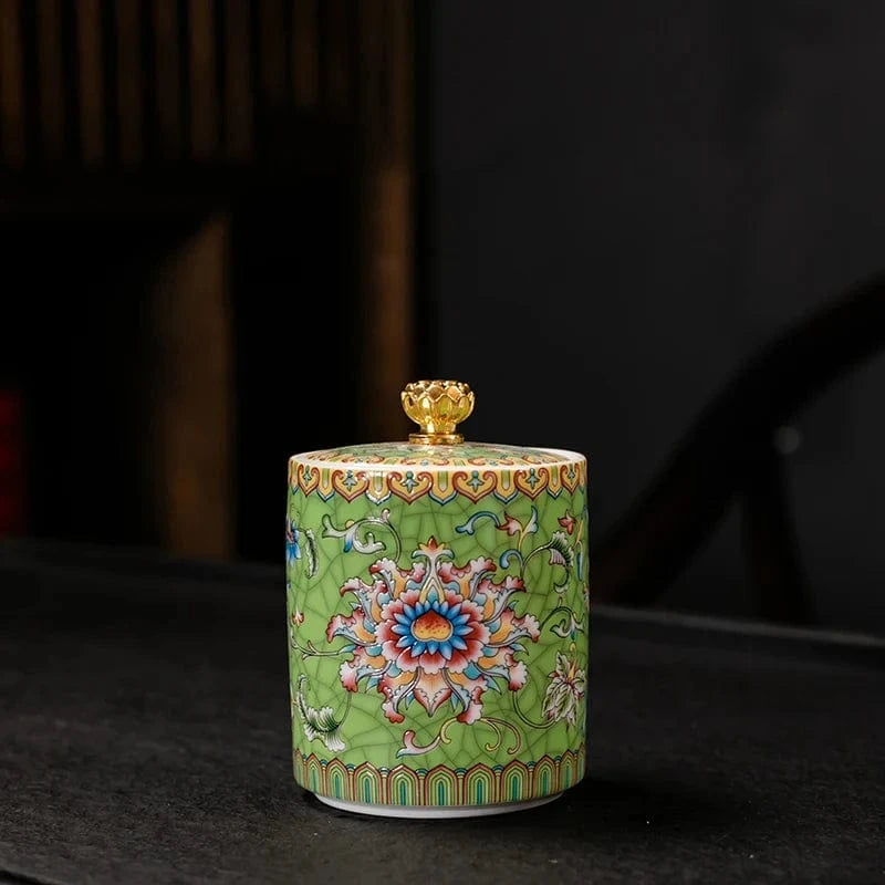 Boîte à thé en céramique avec couvercle style européen raffiné