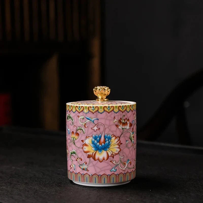 Boîte à thé en céramique avec couvercle style européen raffiné