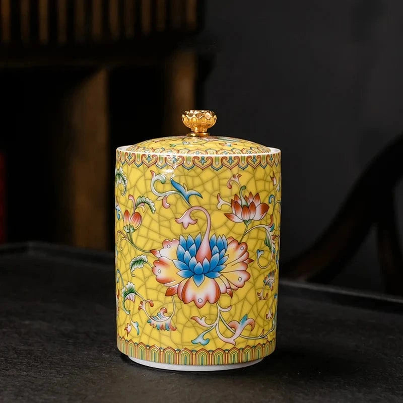 Boîte à thé en céramique avec couvercle style européen raffiné
