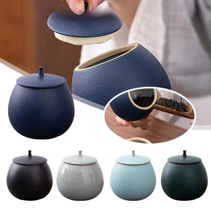 Boîte à thé en céramique bocal hermétique 200 ml (style vintage)