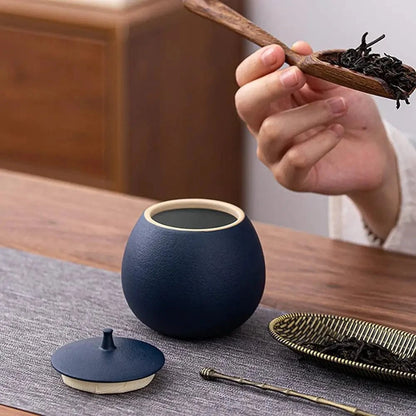 Boîte à thé en céramique bocal hermétique 200 ml (style vintage)