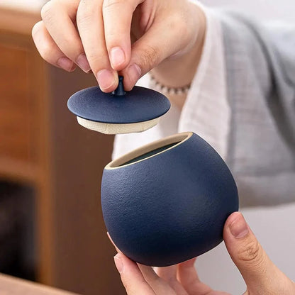 Boîte à thé en céramique bocal hermétique 200 ml (style vintage)